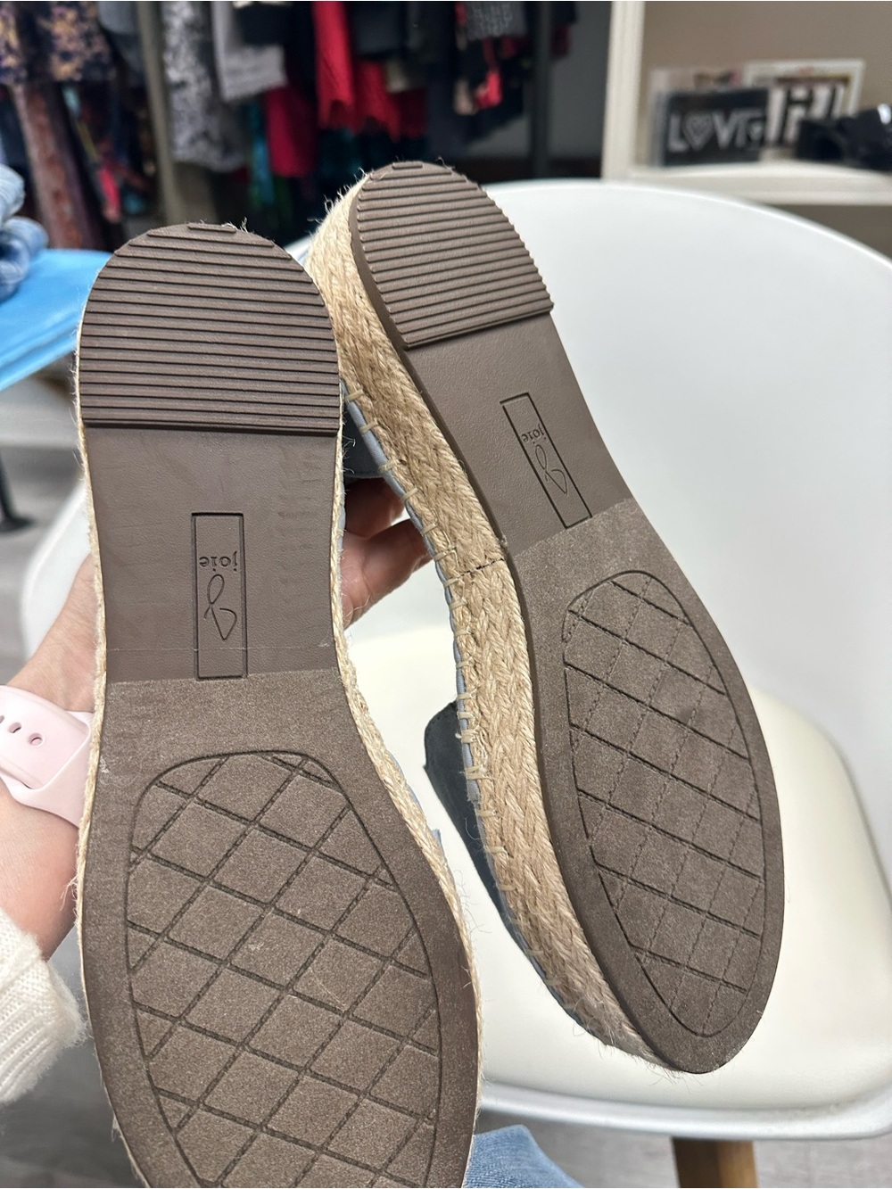 Joie Powder Blue Suede Ankle-Strap Espadrilles - Picture 6 of 8